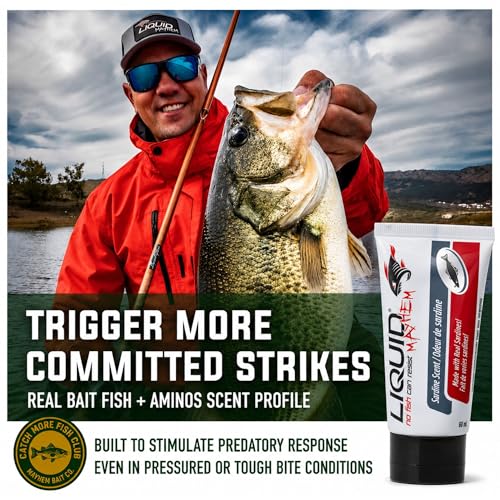 Liquid Mayhem Sardine Fish Attractant Gel 60 ml / 2 oz · 60 Uses – Real Anchovy Bait & Aminos | UV-Enhanced Long-Lasting Gel – All Lure Types - size: 2-Pack
