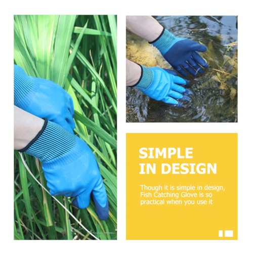 Cabilock Waterproof Anti-Skid Fishing Gloves Double-Layer Coated Wear-Resistant Breathable Gardening Gloves for Outdoor Planting and Fishing, 1 Pair