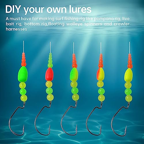 80/60/45 PCS Bullet Fishing Foam Floats Snell Float Surf Pompano Rigs Float for Spinner Rig Making Fly Fishing Strike Indicators for Trout Catfish Walleye