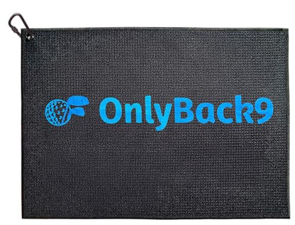 OnlyGolf Funny Microfiber Golf Towel – Large 14" x 20" Clip for Golf Bags Clubs Balls Perfect Golf Gag Gift Enthusiasts Waffle Men Premium Carabiner (Black OnlyBack9) - color: Black Onlyback9