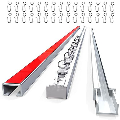 UrbanRed Self Adhesive Curtain Track (3 Meter, 9.8 ft) for Smooth Ceiling or Wall - No Drill, Screws, Ceiling Curtain Track, Curtains Rod, Ceiling Mount, Adhesive Curtains Rod (Non-Flexible) - size: 3 meters (9.8 ft) (Adhesive, Non-Flexible)