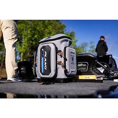 Plano Atlas 3700 Tackle Fishing Backpack, Gray EVA Material, Includes 3 3750 StowAway Utility Boxes for Worms, Lures, & Baits, Waterproof & Non-Skid Base, Grey - style: Backpack
