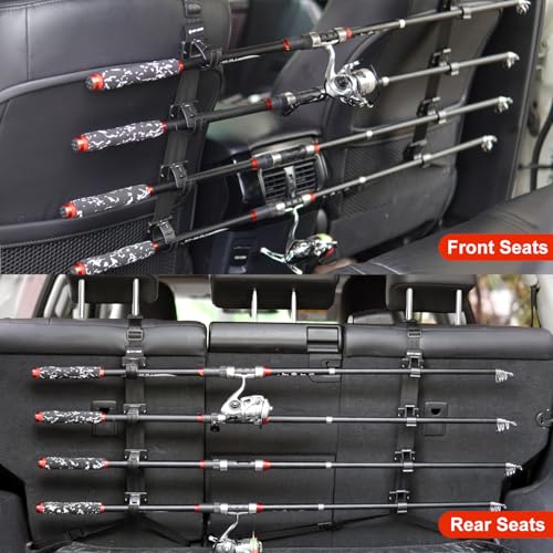 OJYDOIIIY Fishing Rod Racks for Car, 4-Rod or Combos Capacity Rod Holder for Car,SUV,Truck Front or Rear Seats