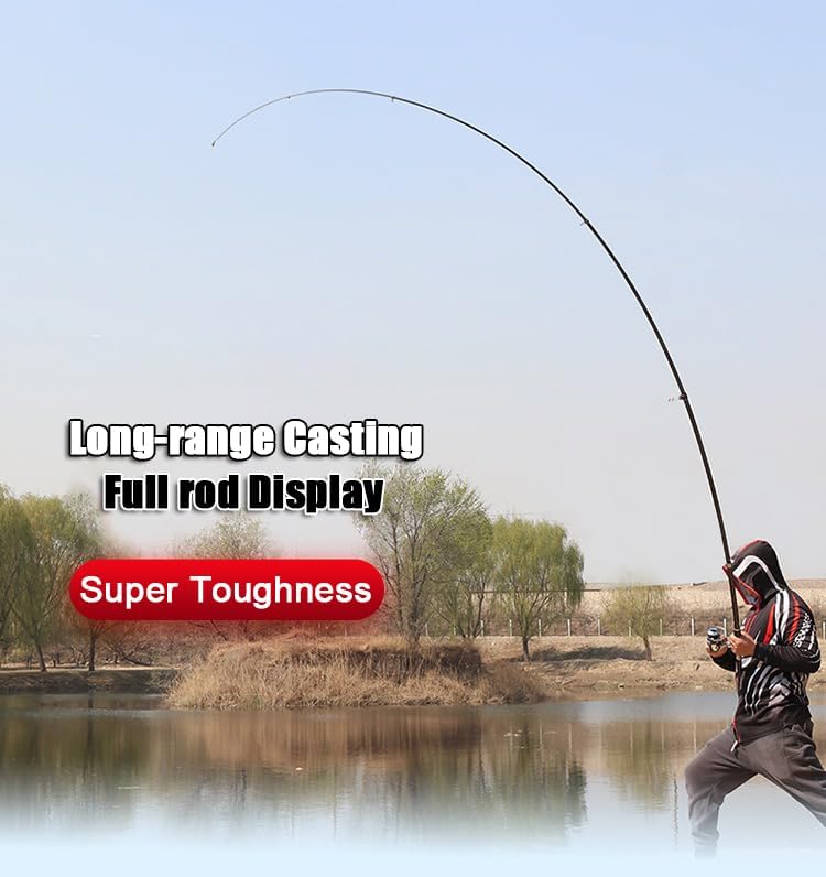 13Ft 14Ft 16.4Ft Telescopic Fishing Rod,1-7Oz,15-40LB Carbon Portable Spinning Fishing Pole, Boat Saltwater and Freshwater Surfcasting Baitcasting Rod, Long Distance Throwing Fishing Rod - size: 16.4 ft