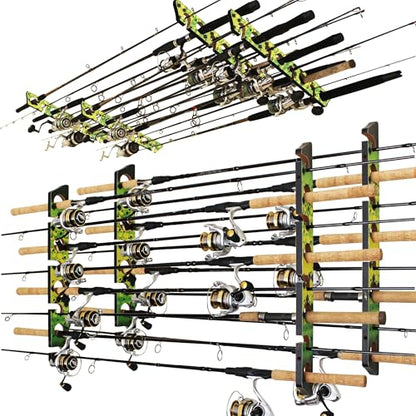 Rush Creek Creations 8 Fishing Rod Capacity Wall or Ceiling Garage Storage Rack - size: 8