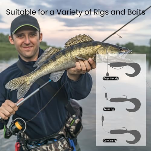 Pristis 12 pcs Tungsten Fishing Weights, Compact Bullet Sinkers Kit for Fishing line, Drop Shot Texas Carolina Rig Hook Weight for Bass Walleye Perch Trout Crappie Bait - size: 1/8 oz