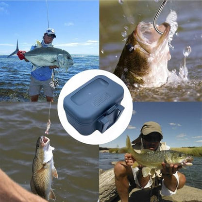 Worm Box, Plastic Fishing Live Bait Box, Breathable Holes Bait Bucket with Leakproof Lid, Clip on Worm Container for Belt