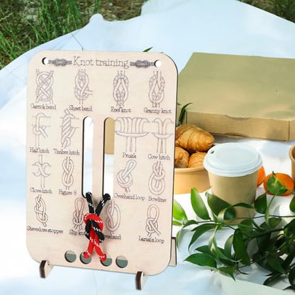 Learn Knot Training Board Knot Tying kit Learn to Tie Knot Training Board 16 Knotting Methods for Beginners Knot Tying Book Adults Beginner for Outdoor Survival Camping Climbing Practice