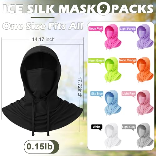 Cooling Balaclava Face Mask Breathable Full Head Mask Sun Protection Neck Cover UV Face Cover for Men Women - color: Macaron Color