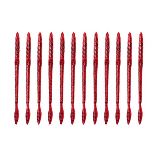 Strike King Lures FIN5-85 KVD Finesse Worm Soft Lure, 5"" Body Length, Red Bug, per 15", one Size