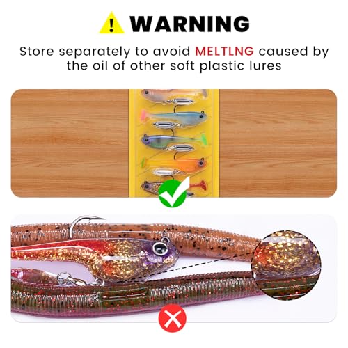 TRUSCEND Duramax Pre-Rigged Saltwater Fishing Lures with BKK Jig Hooks, Easy Catch 10X Tear-Resistant TPE Soft Swimbait for Redfish Grouper Striper Bass Trout Crappie Walleye, Weedless Freshwater Bait - color: C1-3"-3/8oz
