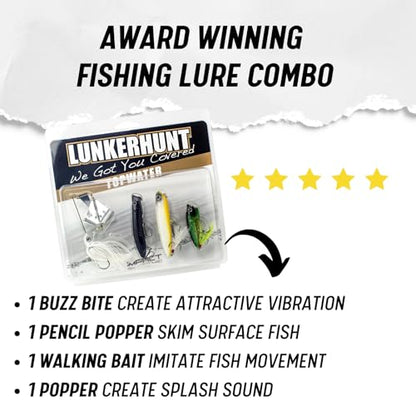LUNKERHUNT Deep Diving Crankbaits – 4-Pack | Premium Hard Bait Fishing Lures for Bass, Walleye & Saltwater | Ideal for Deep Water Action - color: 4-Pack Top Water