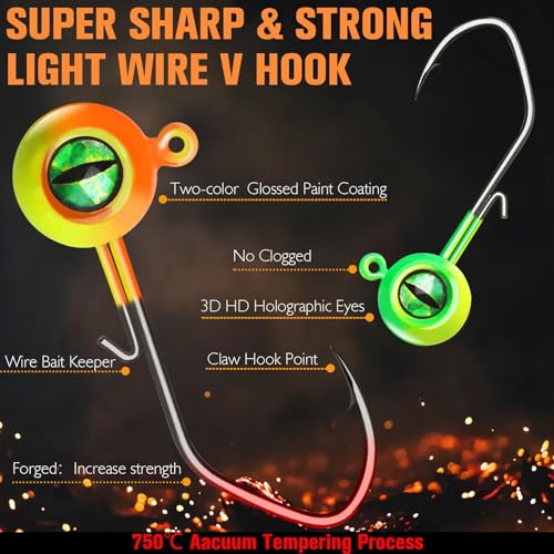 Dovesun Crappie Jig Heads for Fishing Underspin Jig Heads for Crappie Walleye Bluegill Ice Fishing 20pcs/25pcs 1/32oz, 1/16oz, 1/8oz - color: 1/16oz*25pcs