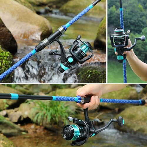 Sougayilang 3 Piece Baitfeeder Combo Surf Fishing Rod Combo Medium/Heavy Travel Spinning Rod with 4000 Size Reel (9'/10'/11'/12') - size: 9'0"