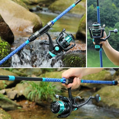 Sougayilang 3 Piece Baitfeeder Combo Surf Fishing Rod Combo Medium/Heavy Travel Spinning Rod with 4000 Size Reel (9'/10'/11'/12') - size: 11'0"