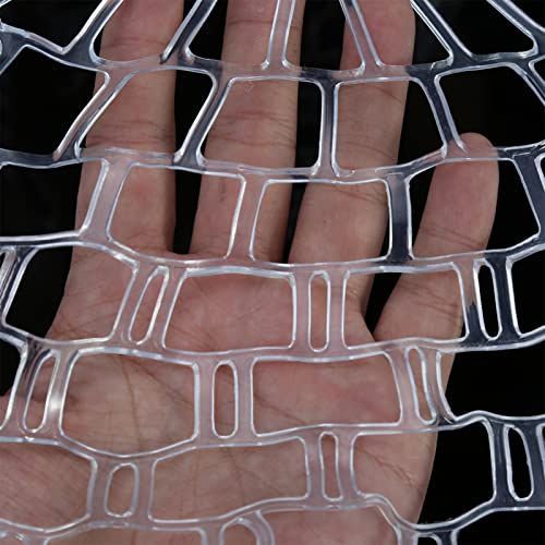 Fly Fishing Landing Net, Outdoor Collapsible Fishing Landing Net Soft Clear Rubber Net Replacement Mesh Bag Fishing Net Replacement Accessory for Fishing Catch and Release(Large 120CM)
