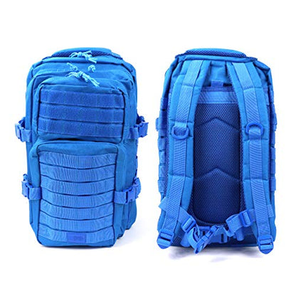 OSAGE RIVER MOLLE Fishing Backpack with Rod Holder - 600D Large Tackle Bag for Trays and Fishing Accessories - Tactical Backpack for Camping, Traveling, Hunting - Electric Eel Blue - color: Electric Eel Blue