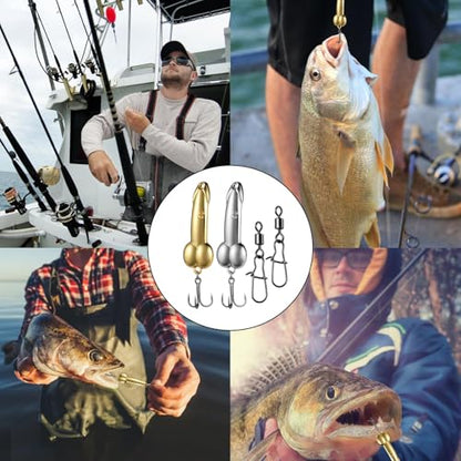 Realure 4Pcs Zinc Alloy Spoon Lures with Treble Hooks & Rolling Swivels,4 Weights 5g 10g 15g 20g Gold Silver Metal Spoon Fishing Tackle for Freshwater Lake Inshore Saltwater Bass Walleye Pike Trout - size: 5g 4Pcs