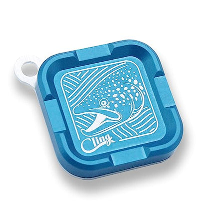 Cling Fishing Products Mag Grab® Mini – Compact Magnetic Fly Holder/Fly Patch & Organizer for Fly Fishing Vest, hat, Waders and Fishing Packs (Brown Town, Blue) - color: Blue, style: Brown Town