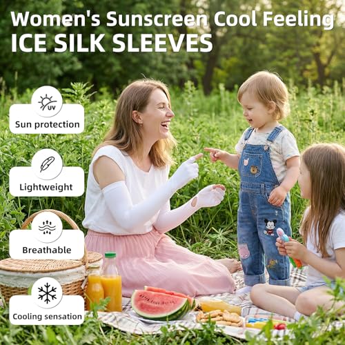 Full Finger UV Protection Gloves Driving Gloves Women, Breathable Touchscreen UPF Glove Sun Protection Glove - color: White-ad, size: One Size