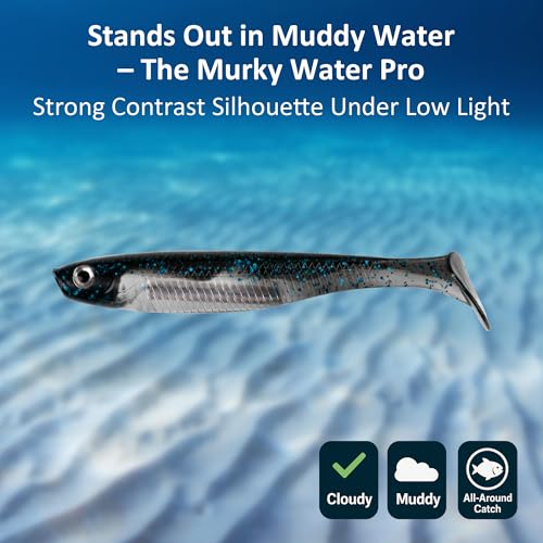 Paddle Tail Swimbait Fishing Lures for Bass Fishing | 5/6/15 Pcs Soft Plastic Lures With Paddle Tail, Pre-Rigged Jig Hook Options for Walleye, Pike & Trout Fishing - color: blue