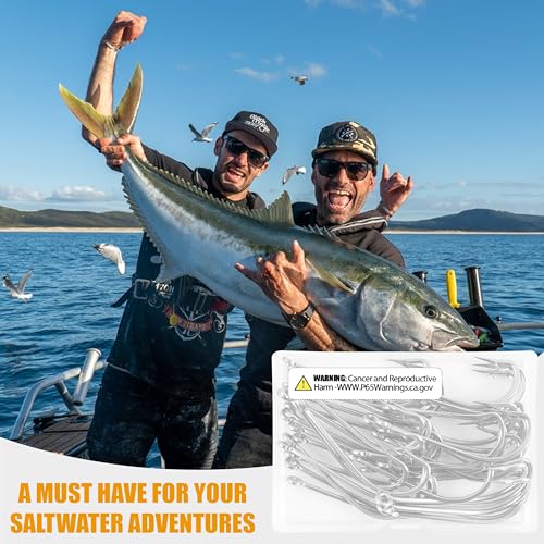 Stainless Steel Saltwater Fishing Hooks - 50pcs O'shaughnessy Hooks Forged Long Shank J Fishing Hooks Extra Strong Fish Hooks for Trolling Sea Bass Striper Cod Bluefish Size 1/0-10/0 - size: 1/0-50pcs