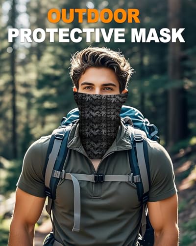 4Pack Neck Gaiter for Men Women Face Cover Mask Head Wrap Balaclava Headwear Bandana Headband Magic Scarf - color: A-blackcombo-3