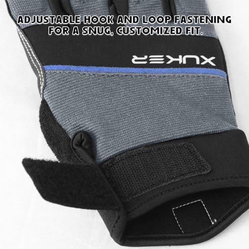 XUKER Half Finger Padded Palm Water Gloves, Anti-Slip Quick Dry for Kayak SUP Dive Ski - color: Grey, size: Large