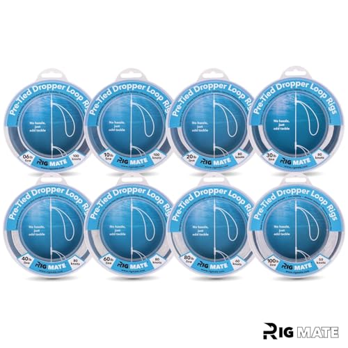6 lb Pre-Tied Dropper Loop Rigs. Fishing Line Spool. Loops 18 Inches Apart with 5.5 Inch Loop Size. Perfect for Saltwater & Freshwater Fishing. Perfect for Snapper & Other Bottom Feeding Fish.