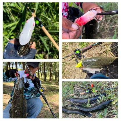 Topwater Fishing Lure Bass Fishing Frog Fishing Hollow Body Frog Bass Pike Snakehead Lure Bait - color: Mix-Color/1 - 5pcs