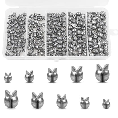 Split Shot Fishing Weights Kit, 180/210pcs Removable Round Fishing Weights Sinkers Clip On Shot Weights Fly Fishing Line Sinkers Fishing Sinkers for Freshwater Saltwater - color: 210pcs-small（0.8g 1g 1.5g 2g 2.5g）