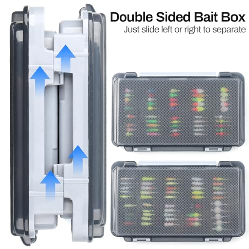 Ice Fishing Jigs Kit 100pcs Lures Bait Icefishing Set Crappie Jig Hooks Gear Accessories for Walleye Panfish with Tackle Box Gifts for Men - color: 100pcs ice fishing jigs with two lure boxes
