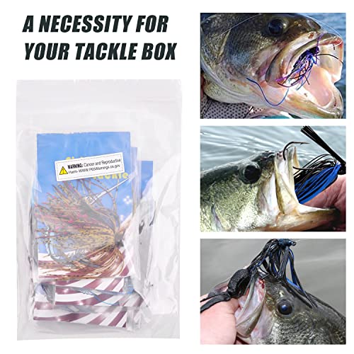 Bass Football Jigs Set-6pcs Weedless Jig Swim Jigs for Bass Fishing Jig Head Silicone Skirts Weedguard System Fishing Lure Kit 1/4oz,3/8oz - size: 3packs 1/4oz+3packs 3/8oz