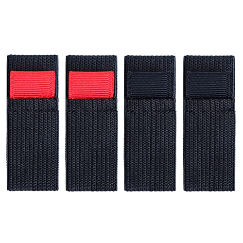 4-Pack Elastic Nylon Fishing Reel Spool Strap, Adjustable Line Protector Band for Tackle Storage, S/M/L/XL Sizes, Black - size: Large