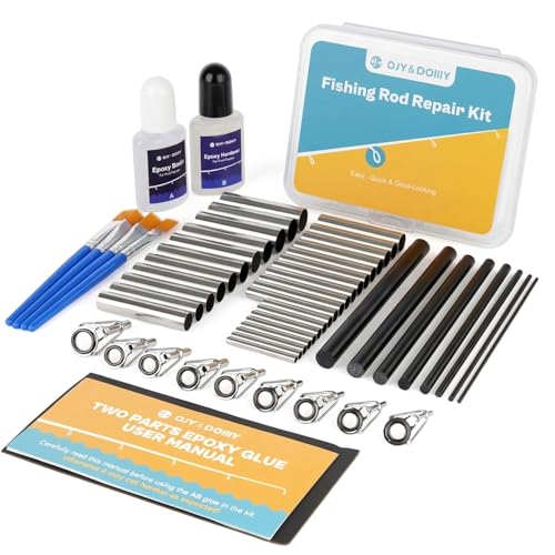 Fishing Rod Repair Kit Complete, Easy&Quick Approach to Repair Broken Fishing Pole with Epoxy Glue - color: 2 IN 1