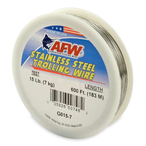 American Fishing Wire Stainless Steel Trolling Wire (Single Strand) - size: 600 Feet, 15 Pound Test