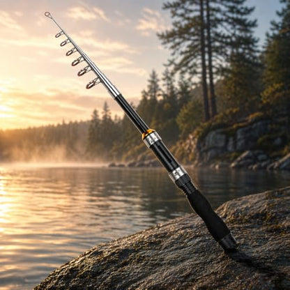 Carbon Fiber Fishing Rod Travel Fishing Pole Lightweight Portable Shore Sea Fishing Outdoor Use - size: 4.9 FT