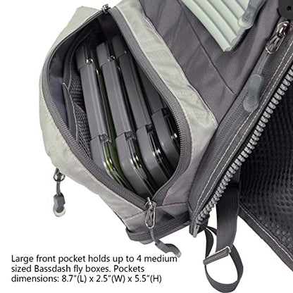 BASSDASH Fly Fishing Vest Adjustable Size with Detachable Water Bottle Holder for Men and Women FV07 - color: Women’s Size - Grey/Light Pink