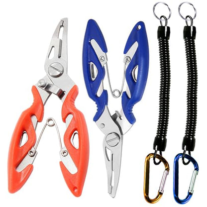 Small Fishing Pliers 2 Multi-Function Scissors Braid Cutters Lightweight Stainless Steel Fishing Tools Split Ring Opener Fish Gripper Hook Remover Gear Accessories