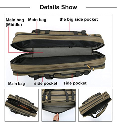 3 Layers Pro Gear Fishing Tackle Storage Bag Portable Fishing Rod Carrier Reel Bags Fish Pole Tools Soft Case with Shoulder Strap&Handles (3 layers/90cm-35.4inch) - size: 3 layers/90cm-35.4inch