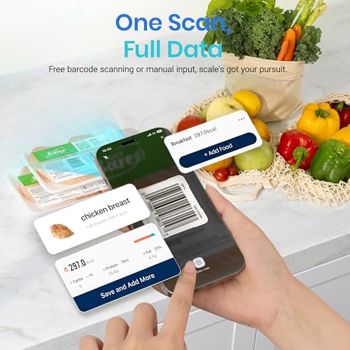 Etekcity Smart Food Kitchen Scale with Nutritional Calculator, Free App with 19 Nutrients Tracking, Calorie, Marco, Digital grams and ounces for weight loss, Premium Stainless Steel, 11lb - color: Stainless Steel 1
