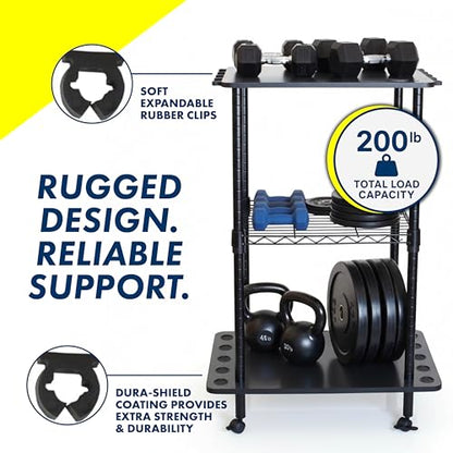 Rush Creek Creations 12 Fishing Rod Tackle Cart - 5 Minute Assembly, Black (40-0001)