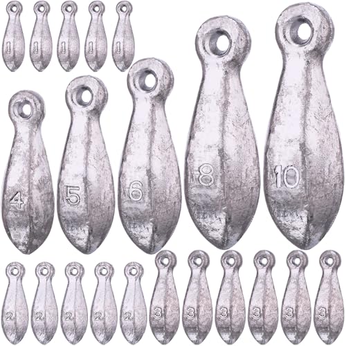 18 Pcs Bank Sinker Fishing Sinkers Weights Bank Weights for Ocean Saltwater Freshwater Surf Bass Catfish Fishing Casting Gear Tackle - size: 1 2 3 4 5 6 8 10 oz