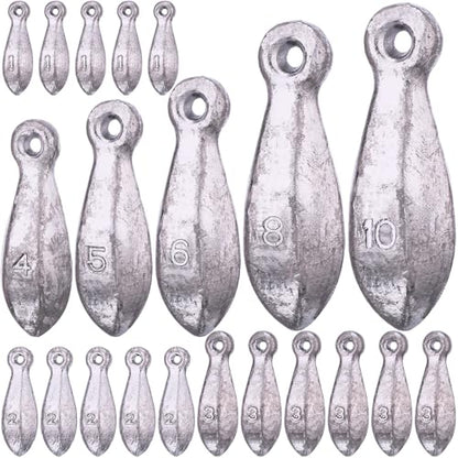 18 Pcs Bank Sinker Fishing Sinkers Weights Bank Weights for Ocean Saltwater Freshwater Surf Bass Catfish Fishing Casting Gear Tackle - size: 1 2 3 4 5 6 8 10 oz