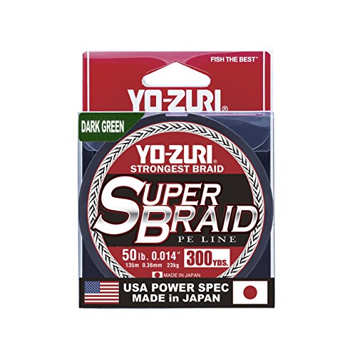 Yo-Zurisuperbraid-and-Braided-Fishing-line - color: Dark Green, size: 50 lb