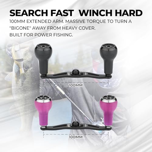 GOMEXUS Non-Slick Power Handle Compatible for Shimano Daiwa Abu Garcia Baitcasting Reel Crank