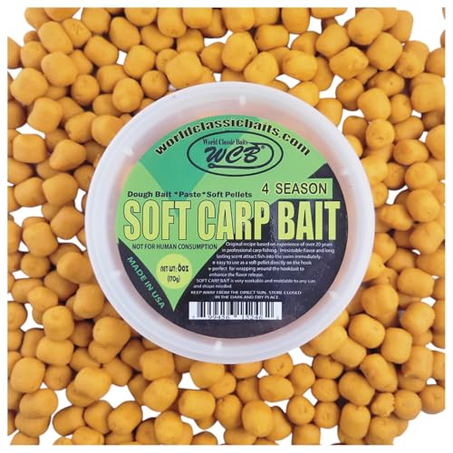 WCB Carp Baits Fishing Dough Bait Paste Soft Pellets - Soft Carp Bait - Ideal for Carp and Catfish Fishing - style: Flavor: 4Season