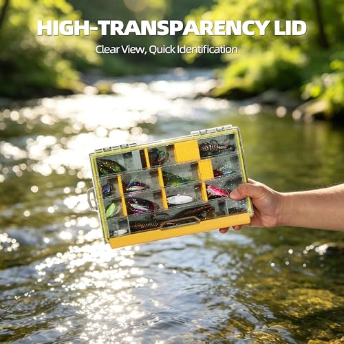 RUNCL 3600 Standard Fishing Tackle Box, Waterproof Floating Lure Storage Box with Adjustable Dividers, Clear Rust-Proof Utility Tray for Terminal Tackle, Hooks and Sinkers - color: 3600 Standard