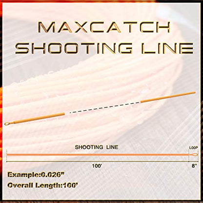 Maxcatch Fly Line Floating Shooting Line/Running Line with Front Loop, 20LB/30LB, .026’’ .032’’ .037’’ .042’’ - color: Lime Green, size: 0.026’’ / 15lb