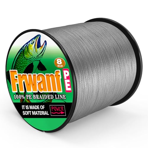 Braided Fishing Line 8 Strands of Super Strong PE Fishing line Extreme Power Fishing Braided line is Used for Saltwater and Freshwater Fishing - color: gray, size: 6LB 0.10MM-328Yds